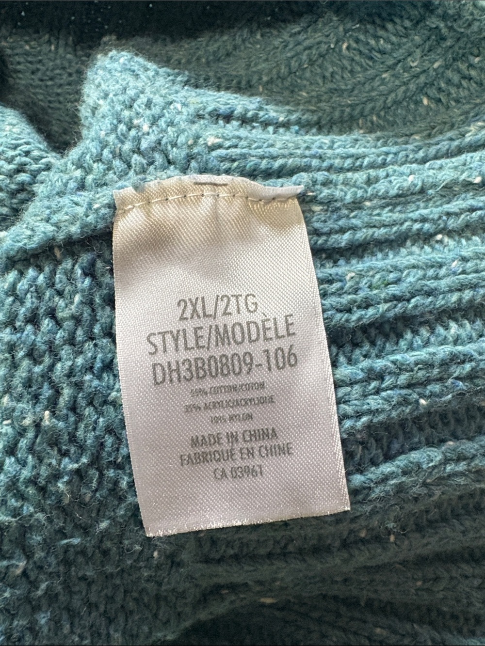 Denver Hayes Teal Knit Zip Front Sweater Vest Plus Size 2XL - Picture 5 of 5